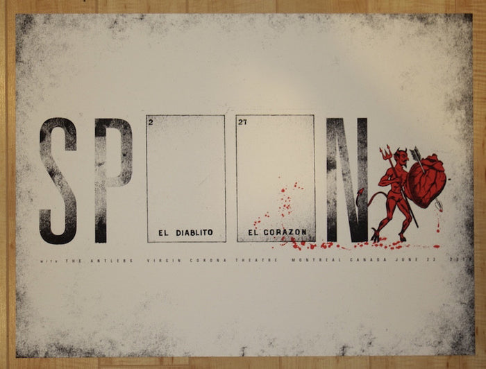 2015 Spoon - Montreal Silkscreen Concert Poster by Silent Giants/Rob Jones