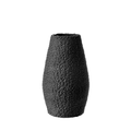 3D Ceramic Textured Vase Black