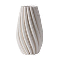 3D Printed Ceramic Swirl Vase Ivory 20cm