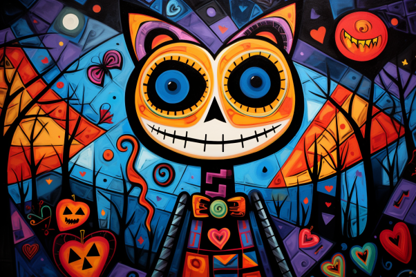 Abstract Halloween Cat