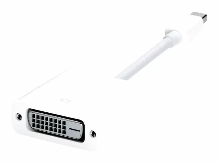 A white USB-C to DVI video adapter cable on a solid white background.