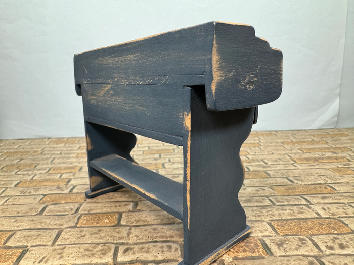 Artisan Handmade Signed Blue Rustic Desk