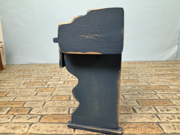 Artisan Handmade Signed Blue Rustic Desk