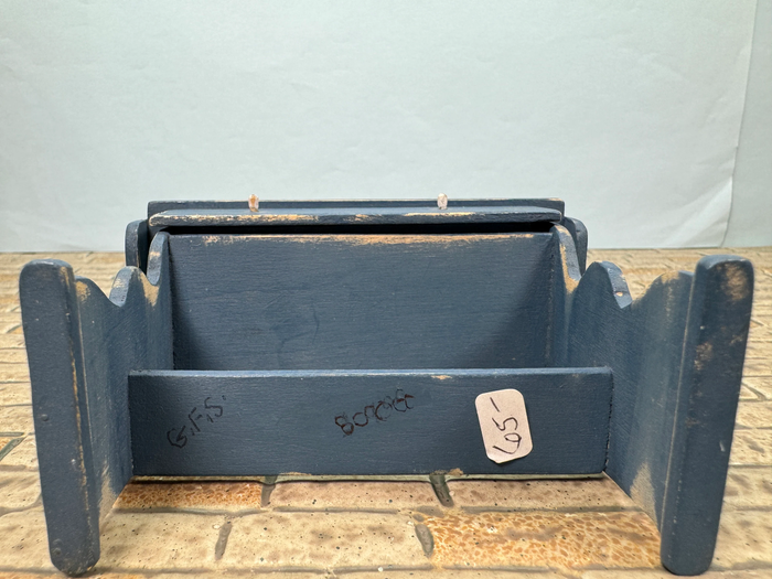 Artisan Handmade Signed Blue Rustic Desk