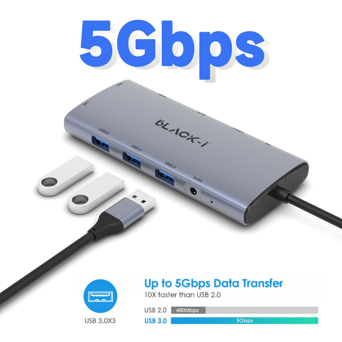 Black-i 10 in 1 USB C Docking Station