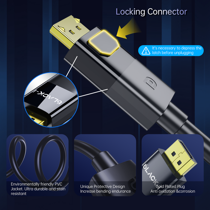 Black-i Display Port 8k@60Hz Cable