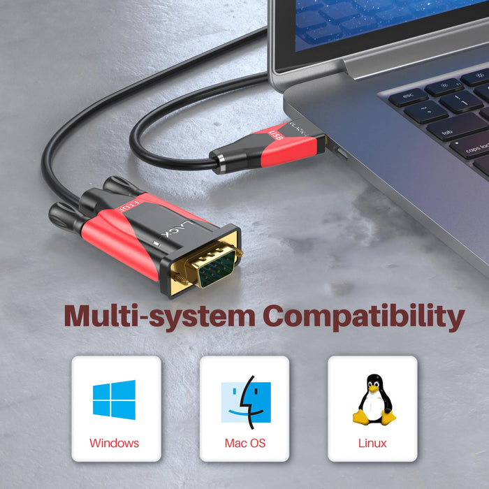 Black-i USB 2.0 to RS232 Male FTDI Cable 1.5 Meter