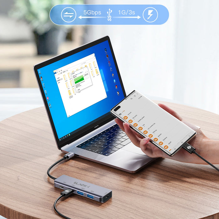 Black-i USB-C to 2*USB-C & 2*USB 3.0 Hub