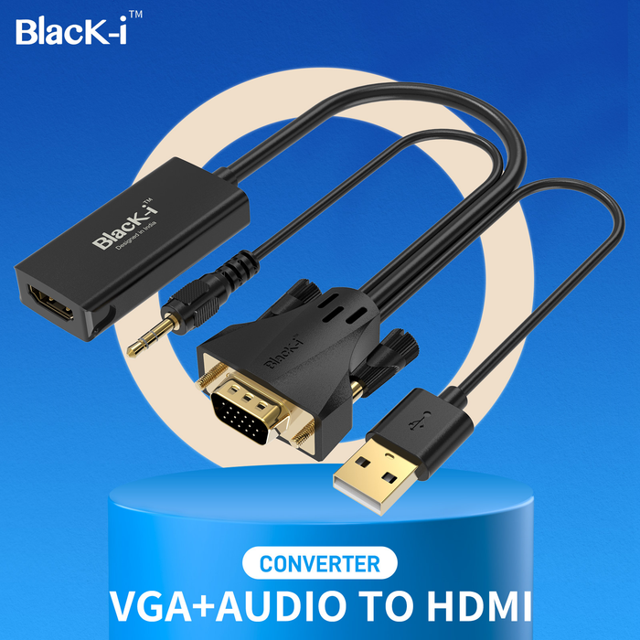 Black-i VGA to HDMI Converter with Audio