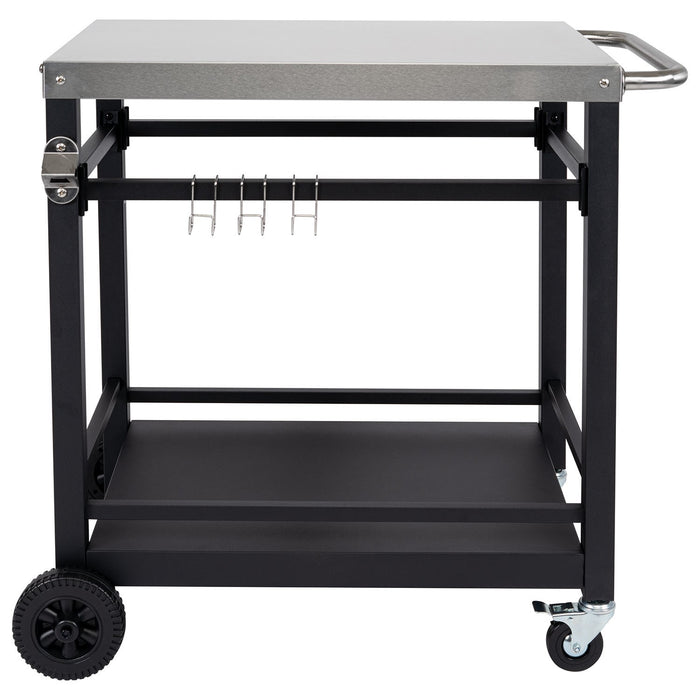 Boss Grill BBQ Serving Trolley with Utensil Hooks and Bottle Opener