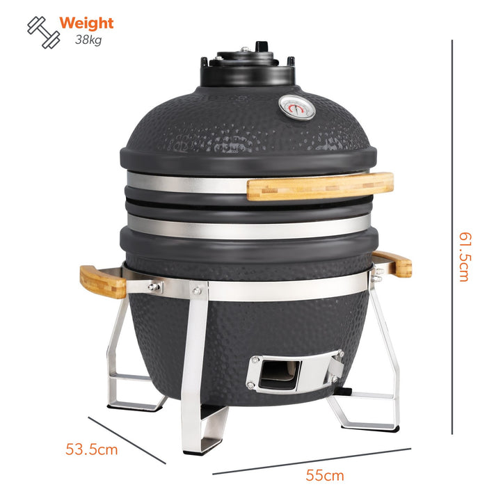 Boss Grill The Egg XS - 15 Inch Ceramic Kamado Style Charcoal Smoker BBQ Grill