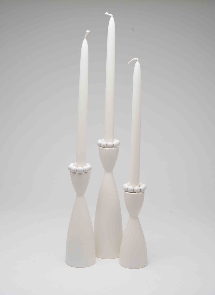 Candlestick Birch Wood White