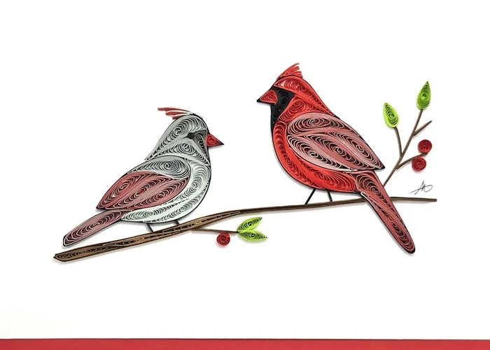 Cardinal Couple Quilled Card 615