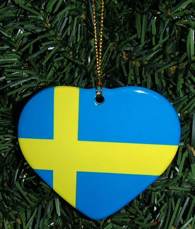 Ceramic Flag Heart Ornament