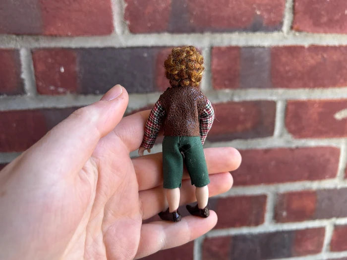 Christmas Elf Little Boy Doll in Brown Vest and Green Shorts