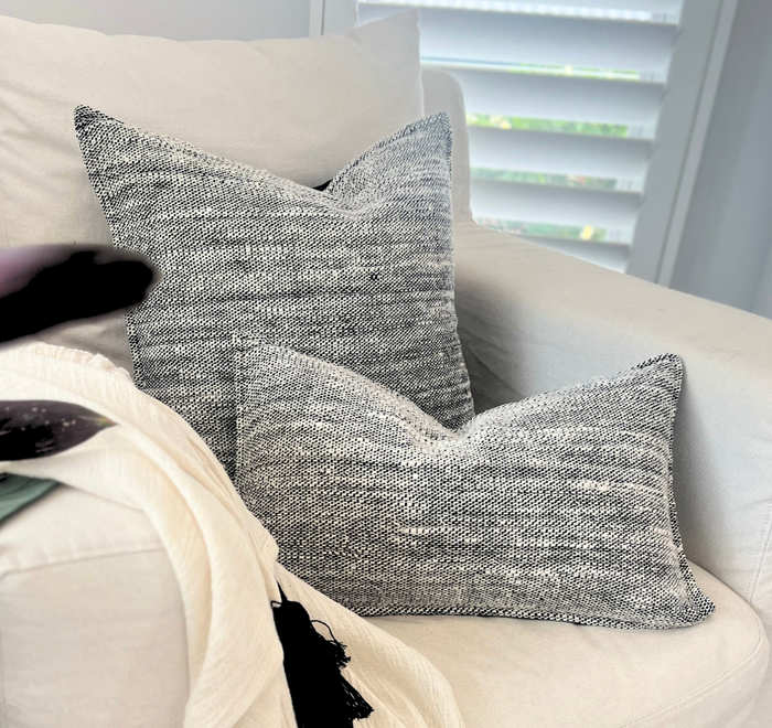 Coastal Tweed Cushion 50x30 Ash