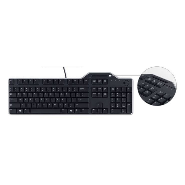 Dell KB813 Smartcard USB Wired Spill Resistance Keyboard with Palm Rest (International English) - Black