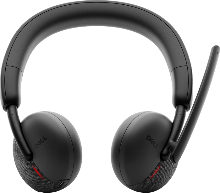 Dell WL3024 Wireless Leatherette Headband AI-Based Noise Cancellation Headset with Microphone - Black