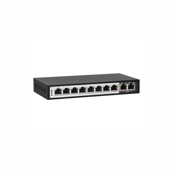 DLink DES-F1010P-E  8+2  100Mbps 250m PoE Switch