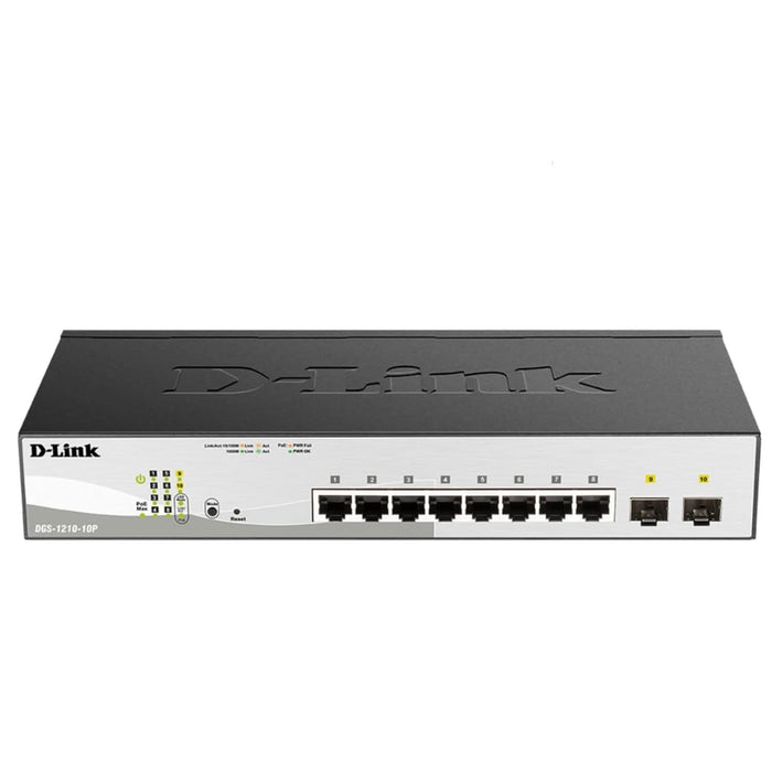 DLINK DGS-1210-10P 8-PORT 10/100/1000M POE WITH 2 COMBO SFP PORTS WEB SMART SWITCH