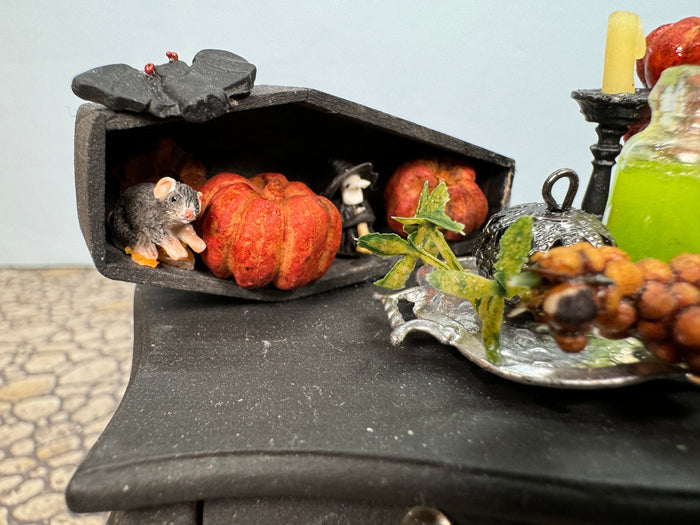 Dollhouse Miniature ~ Artisan Handmade Decorated Halloween Dresser