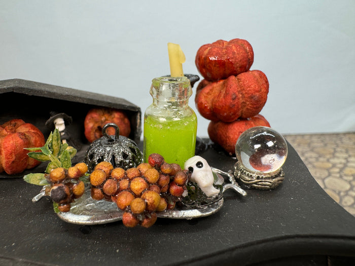 Dollhouse Miniature ~ Artisan Handmade Decorated Halloween Dresser