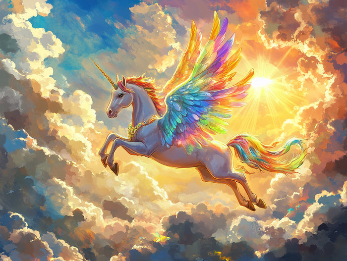 Dreamy Pegasus in the Clouds