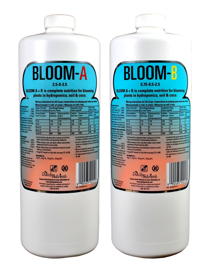 Dutch Nutrient Bloom - A (3-0-3) & Bloom - B (1-0.5-3)