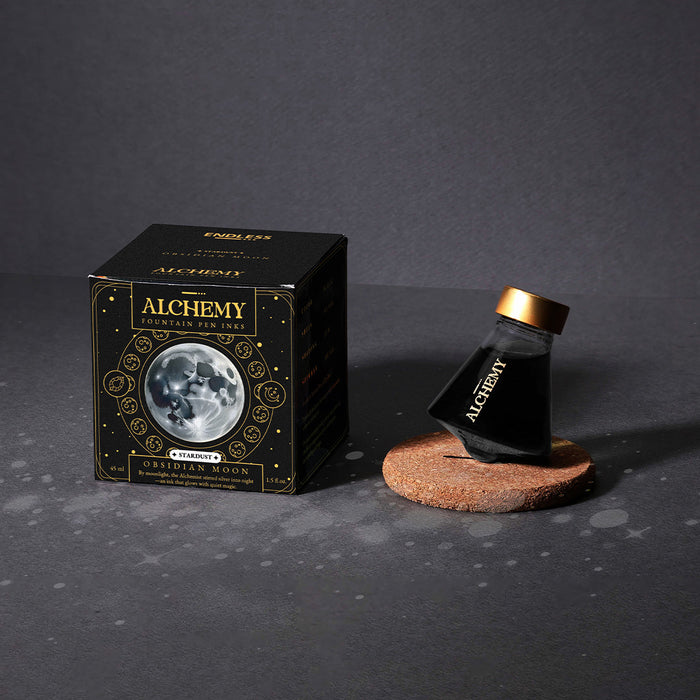 Endless Alchemy Fountain Pen Inks - Obsidian Moon - 45 ML - Stardust