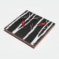 Fired Up Tile Birch Trees with Cardinals