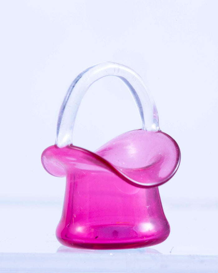 Francis Whittemore Hand Blown Glass Cranberry Basket