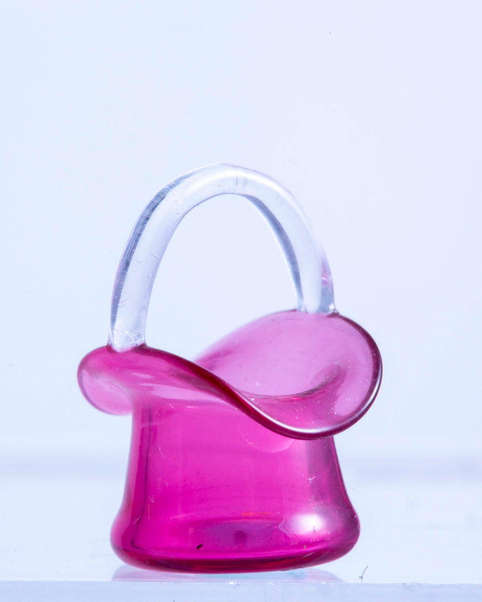 Francis Whittemore Hand Blown Glass Cranberry Basket