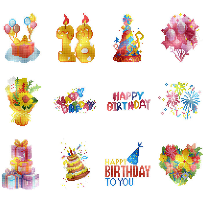 Happy Birthday Diamond Painting Minis (Set Of 12)