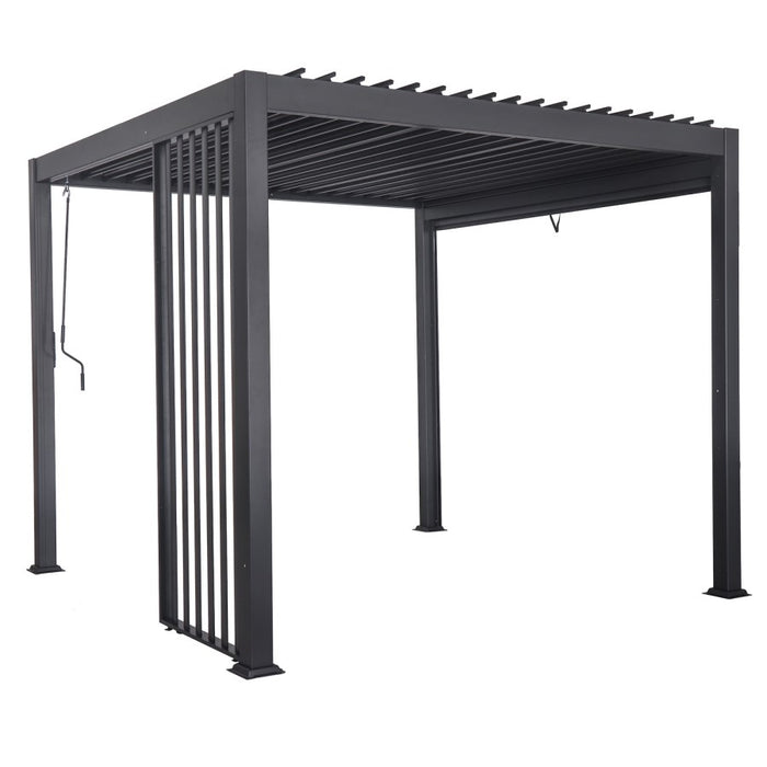 Heavy Duty Aluminium Single Vertical Slatted Pergola Screen in Charcoal