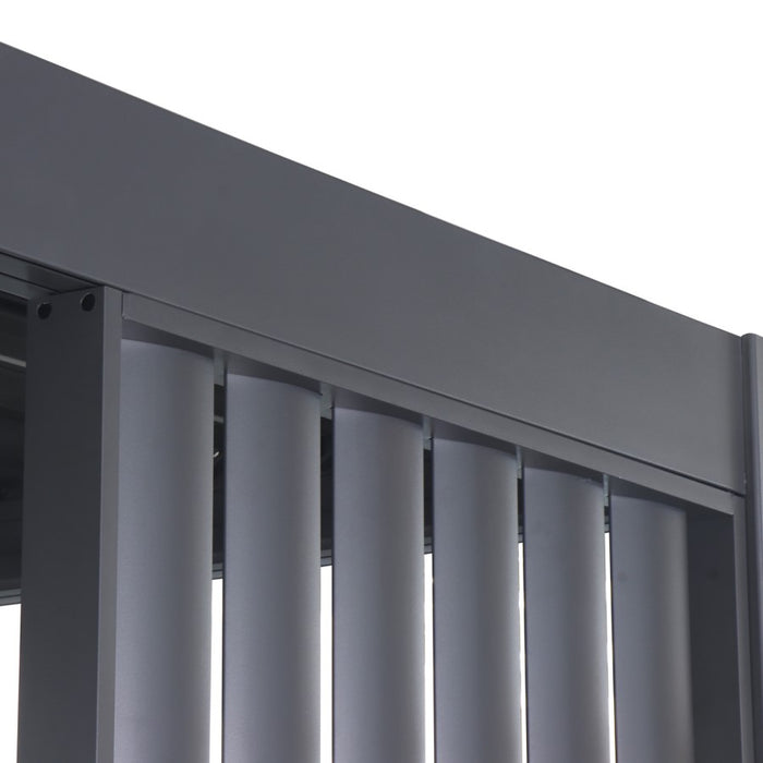 Heavy Duty Aluminium Single Vertical Slatted Pergola Screen in Charcoal
