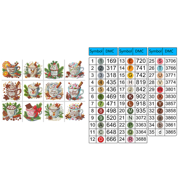 Hot Cocoa Diamond Painting Minis (Set Of 12)