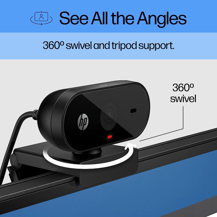 HP 320 FHD Webcam - USB-A Computer Camera with Mic & Privacy Cover - for Desktop, Laptop, & Chromebook