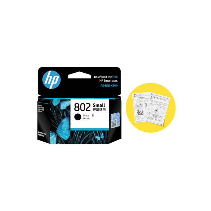 HP 802 CH561ZZ – Small Black Ink Cartridge, 120 Pages