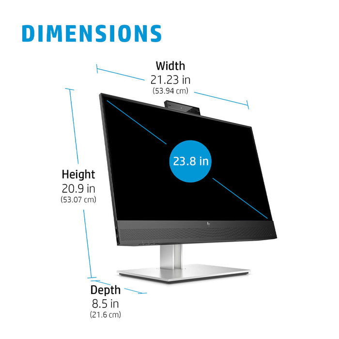 HP E24mv G4 24" 1080p FHD IPS Conferencing Monitor with Webcam and Dual Speakers