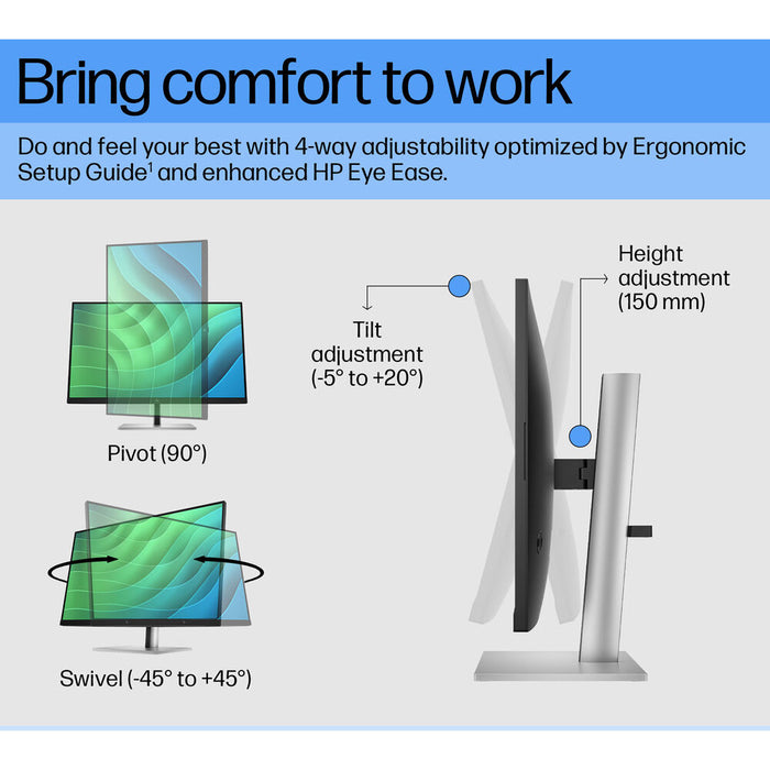 HP E27 G5 27" 75Hz 1080p FHD IPS Panel 99% sRGB Anti Glare Eye Ease Monitor