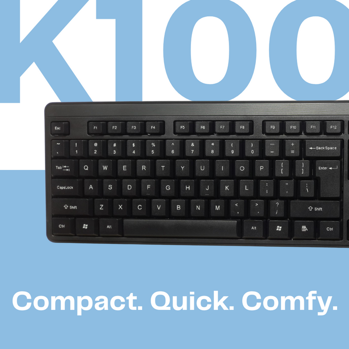 HP K100 Wired Wired USB Desktop Keyboard  (Black)