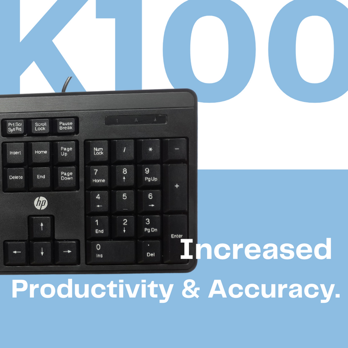 HP K100 Wired Wired USB Desktop Keyboard  (Black)