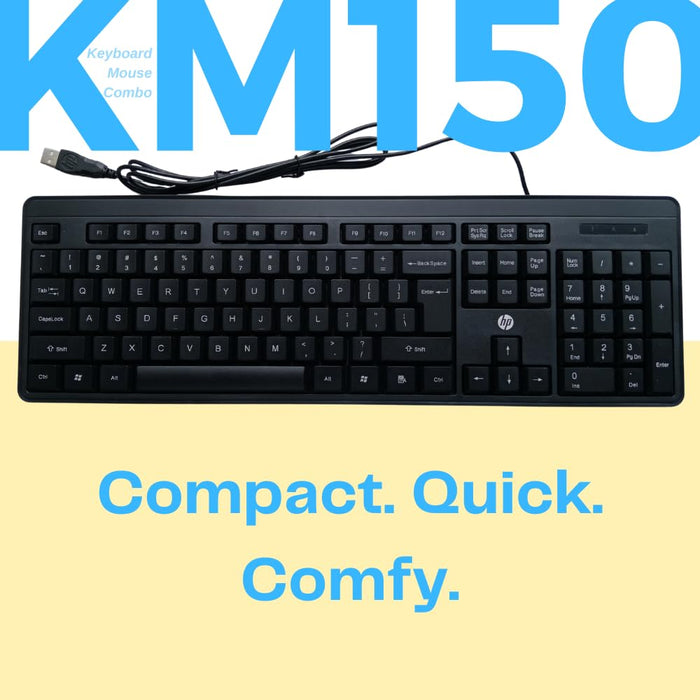 HP KM150 Wired Keyboard and Mouse Combo Full-Size Keyboard