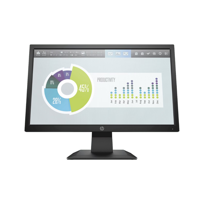 HP P204V 5RD66AA – 19.5" HD Monitor, 1600x900, VGA/HDMI, Tilt Adjustment, 3 Year Warranty