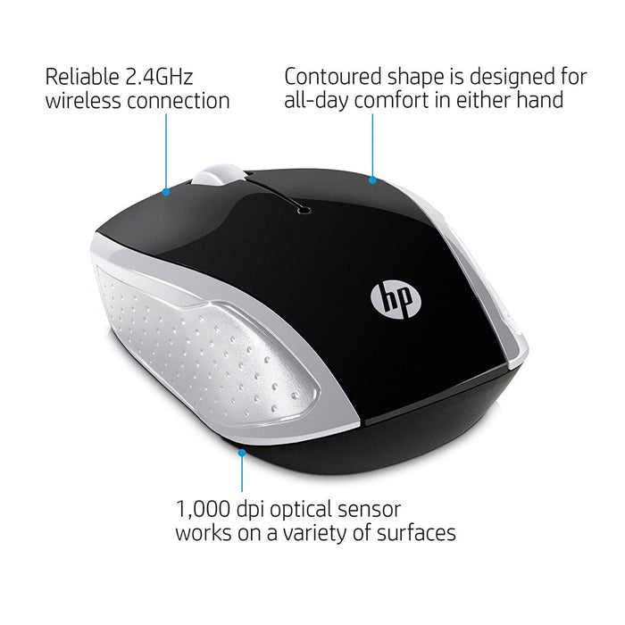 HP Wireless Optical Mouse 200 (Pike Silver)