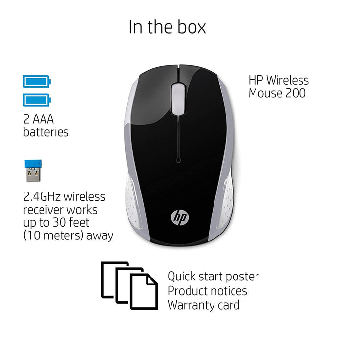 HP Wireless Optical Mouse 200 (Pike Silver)