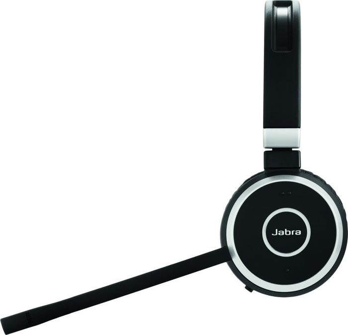 JABRA EVOLVE 65 SE Link 380A UC Bluetooth Wireless Passive Noise Cancellation Stereo Headset with Mic - Black