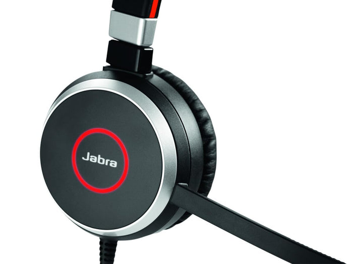 JABRA EVOLVE 65 SE Link 380A UC Bluetooth Wireless Passive Noise Cancellation Stereo Headset with Mic - Black