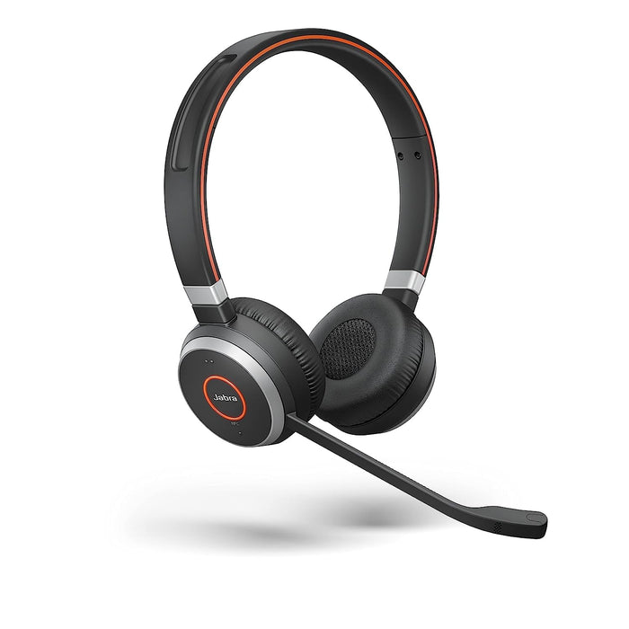 JABRA EVOLVE 65 SE Link 380A UC Bluetooth Wireless Passive Noise Cancellation Stereo Headset with Mic - Black