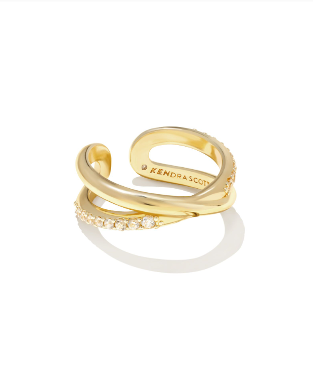 Kendra Scott Annie Gold Infinity Ring In White Crystal